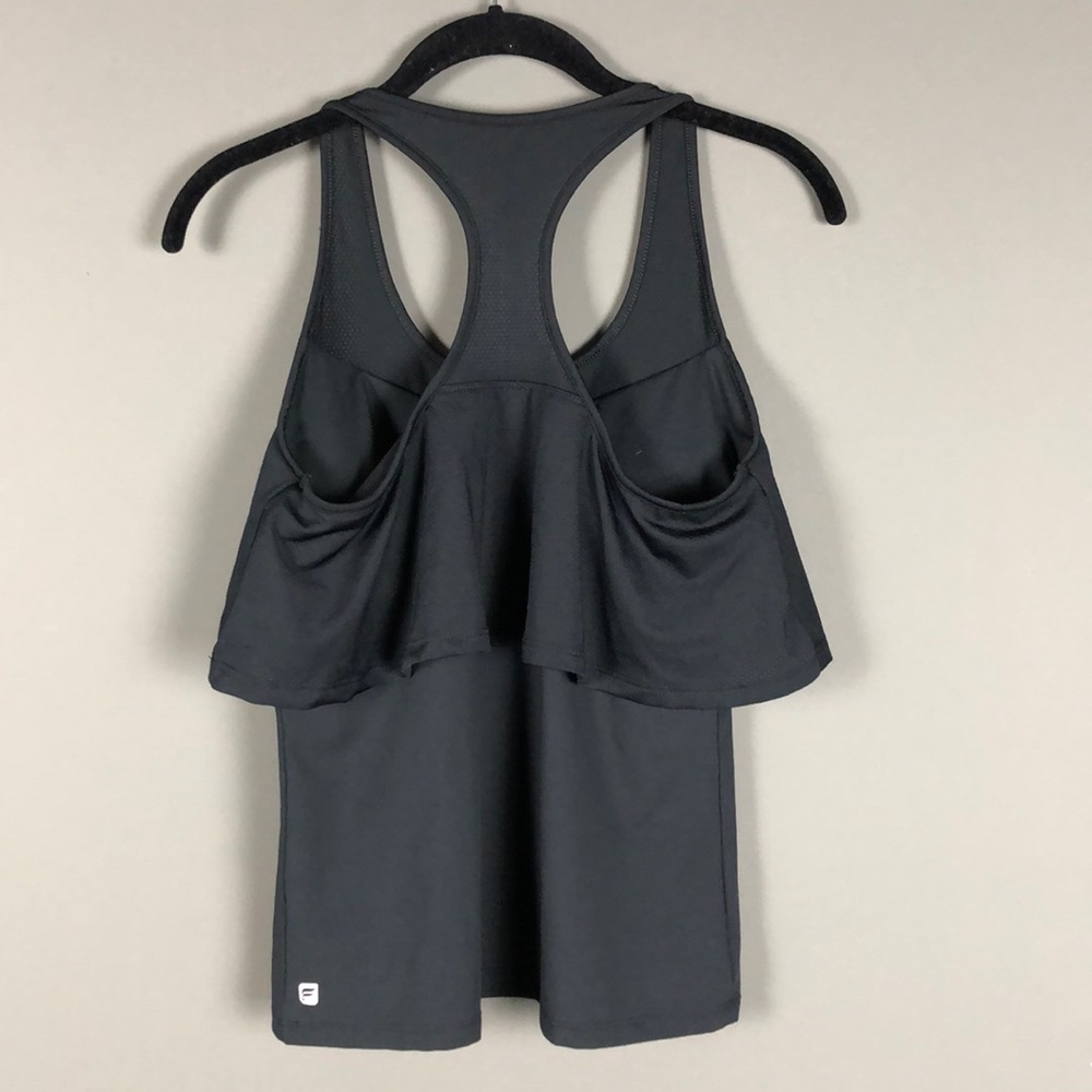 Fabletics l Black Ruffle Mesh Racerback Tank - Picture 5 of 6